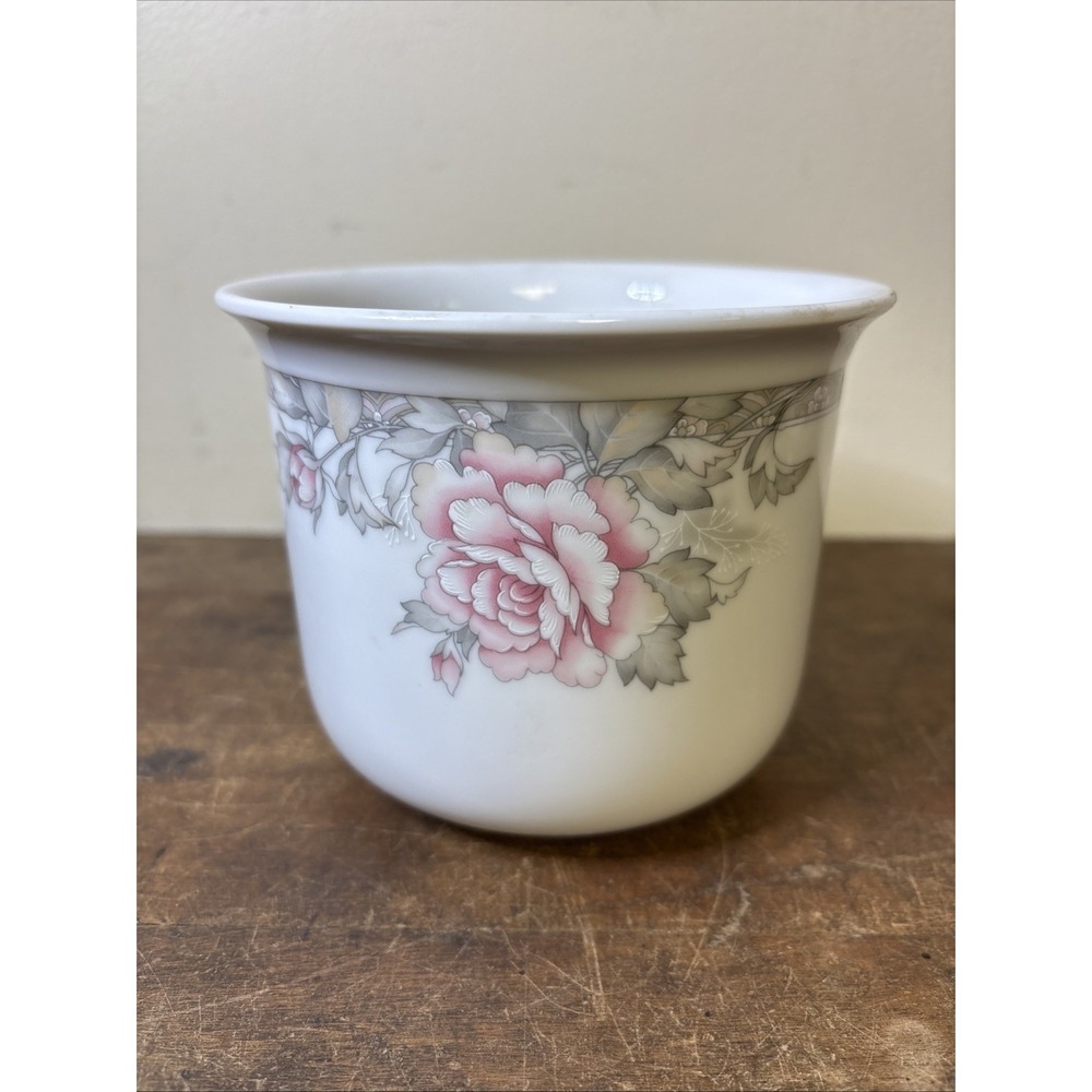 1990 FTD Especially For You Porcelain Cache Pot Planter 5" Diameter Vintage